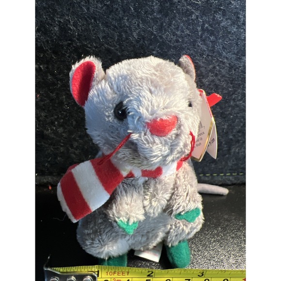 Ty DICKENS The Christmas Mouse 🎄‎ Baby Beanie 3-4" Holiday Ornament New - Picture 4 of 9